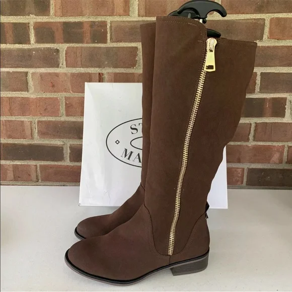 Steve Madden Women’s Rhapsody fabric brown knee high boots US 6.0 NEW - Picture 4 of 11